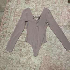 Express long sleeve bodysuit | pink/mauve color | size XS